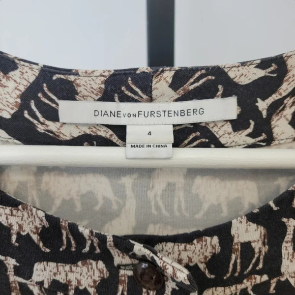 Diane Von Furstenberg 100% Silk Safari Romper, Size 4 - Picture 8 of 11